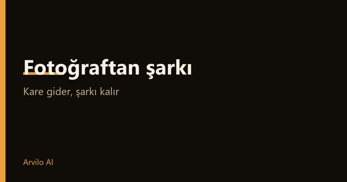Fotoğraftan şarkı nasıl yapılır