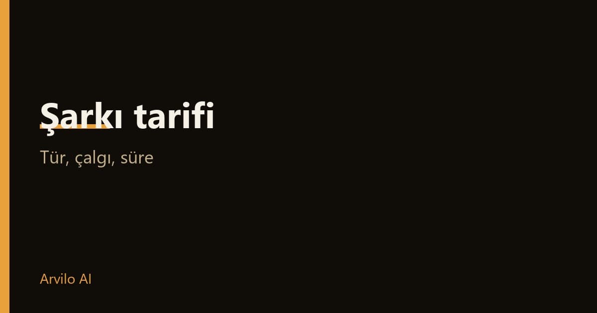 Şarkı tarifi nasıl yazılır