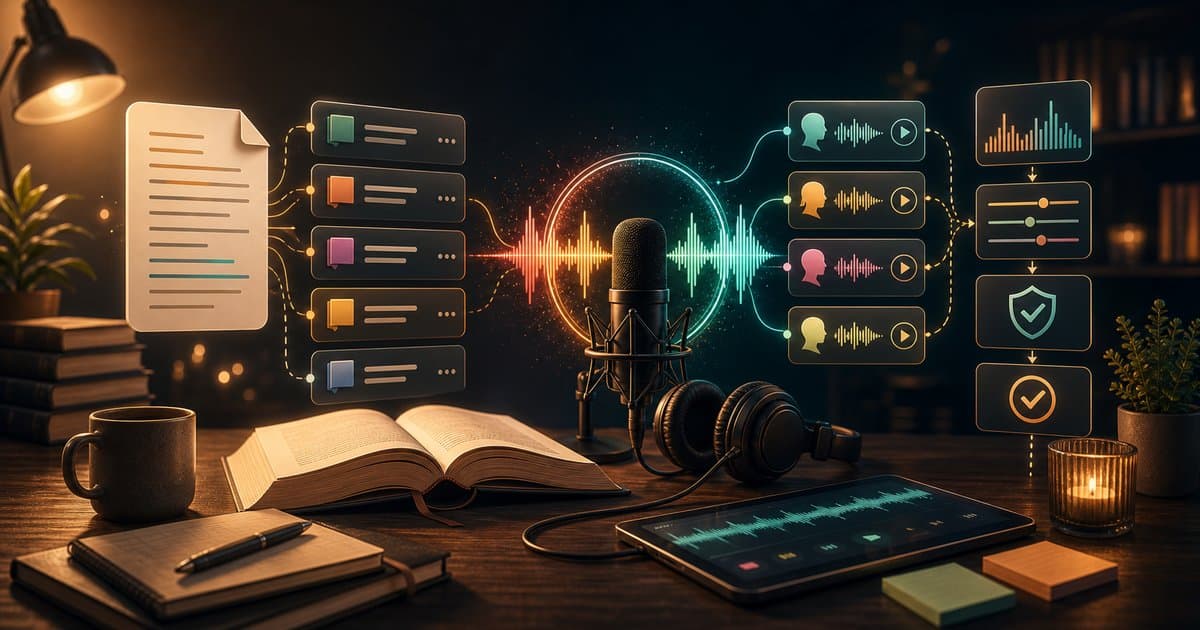 Sesli kitap yapımında AI seslendirme: Audiobook prodüksiyon rehberi
