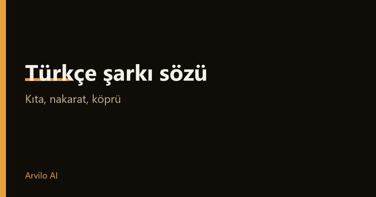 Türkçe şarkı sözü nasıl yazılır