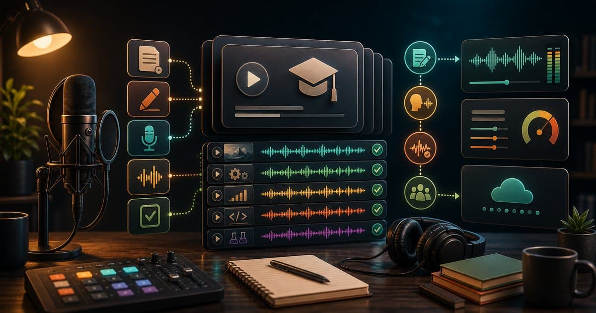 Udemy kurs seslendirme prodüksiyonu: Platform gereksinimleri ve AI workflow