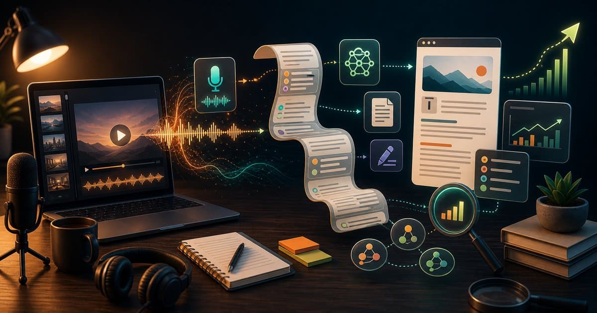 Video transkriptinden SEO içeriğe dönüşüm: Blog ve arama görünürlüğü rehberi