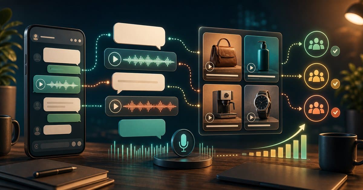 WhatsApp işletme sesli içerik pazarlama: Sesli mesaj ve katalog videoları