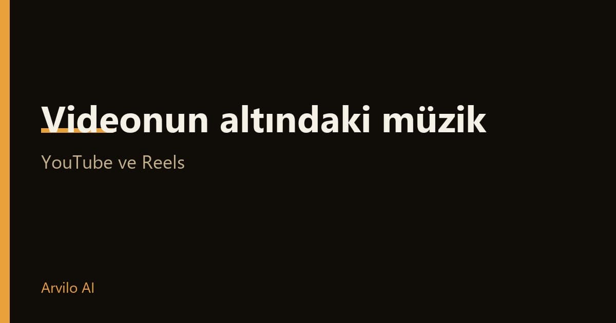 YouTube ve Reels için arka plan müziği